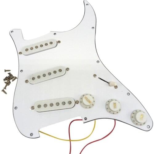Single Coil Pickup SSS Electric Guitar Loaded Prewired Pickguard Scratch Plate Strat 11 Holes 3Ply for ST SQ Guitar