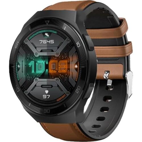 Silicone 22mm Replacement Breathable Band For Huawei watch GT 2 46mm/gt 2e strap HONOR Magic 2 Genuine leather watchbands