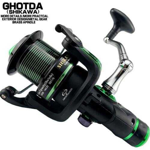 Fishing Reel Strong Metal Spool Double Brake Spinning Reel Molinete Carp 4+1BB 5.2:1 Fishing Tools Fishing Gear