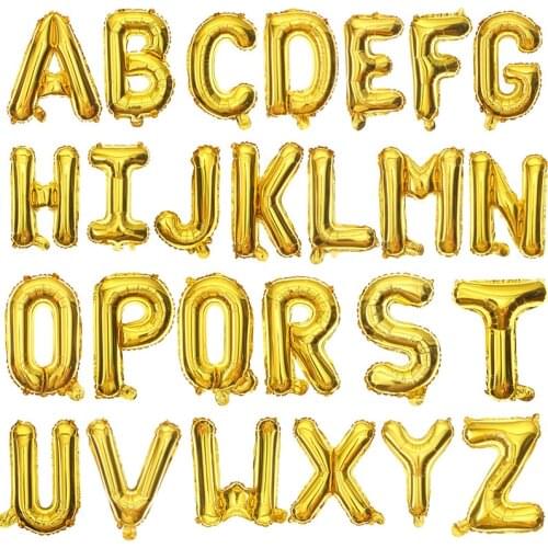 Gold Letter Aluminium Foil Balloon for Home Decorations Wedding Birthday Party Balloon Happy Kids DIY Toys
