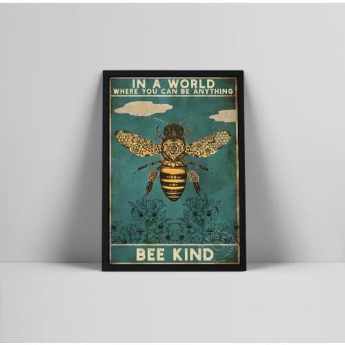 Bumble Bee Watercolor Painting Print Insect Nature Farmhouse Wall Art Picture Entomology Art Poster Kids Room Wall Decoration