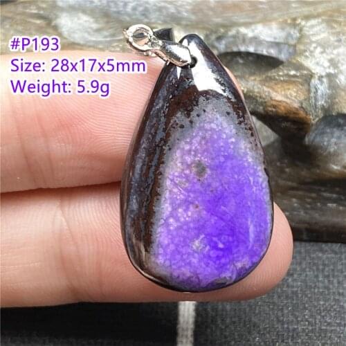 Top Natural Royal Purple Sugilite Crystal Pendant Jewelry For Women Man Healing 28x17x5mm Beads Silver Anticancer Stone AAAAA