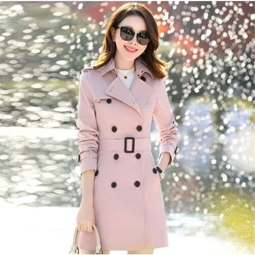 Spring Autumn New Khaki Long Trench Coat Women Plus Size Fashion With Belt Casual Windbreaker Women Slim Outerwear Tide 4XL G180