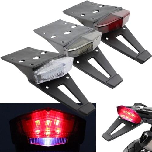 Universal Motorcycle Taillight Rear Fender Mudguard With 12V LED Taillight Brake Lamp Mount Brake For Dirt Custom Off-Road Bike
