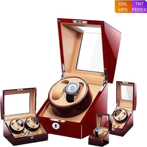 Watch Winder for Automatic Single / Dual Watches with Super Quiet Motor 4 Rotation Mode Setting Flexible Plush Pil