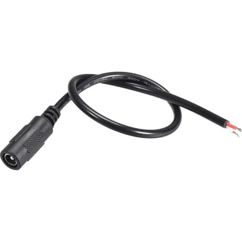 Uxcell 5pcs DC Power 5.5mm x 2.5mm 4A 18AWG 30cm Female Plug Connector Pigtail