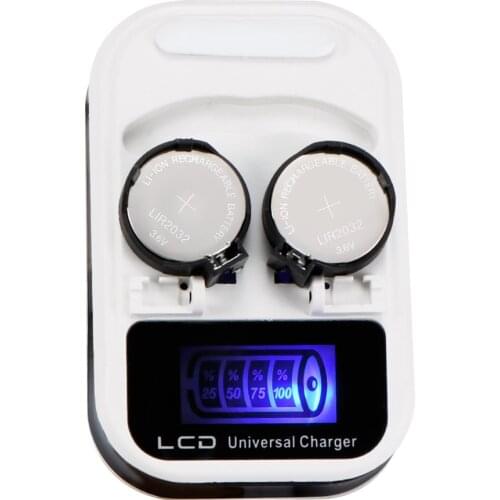 3.6V 2-Slot Button Battery Charger Two Slots Recharging For LIR2016/LIR2025/LIR2032/ML2016/ML2025/ML2032 Indicator Intelligent