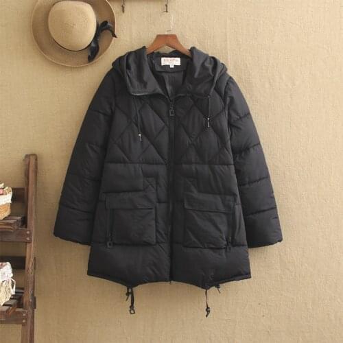 Plus Size Womens Down Cotton Hooded Cotton Coat 200 Kg Fat mm 2019 Winter New Korean Loose A Version Of Wild Cotton Alothing