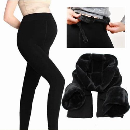 Large Size Maternity Winter Warm Leggings Pregnancy Thick High Waist Pants For Pregnant Women Soft Velvet Clothing Trousers