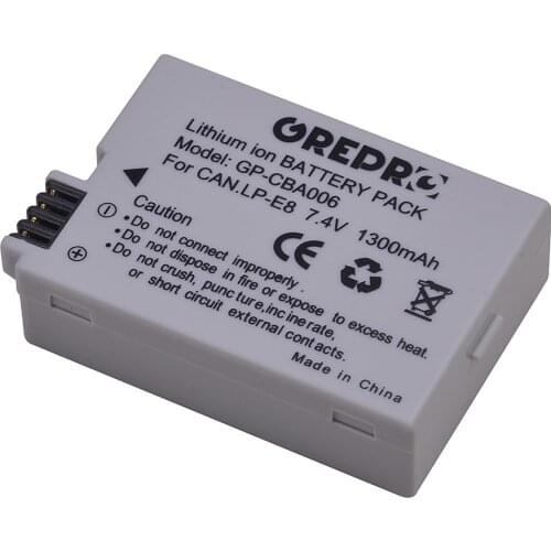 1 Pc 1300mAh LP-E8 LPE8 LP E8 Camera battery for Canon Kiss X4 X5 X6i X7i Rebel T2i T3i T4i T5i EOS 550D 600D 650D 700D