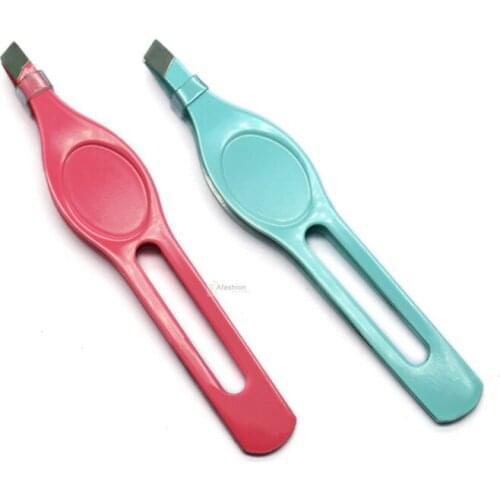 1pc round style steel Eyebrow Tweezers for eyebrow extensions Eye Hair Removal clips Makeup women face tools