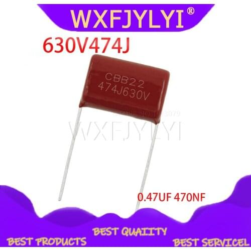 10PCS 630V474J 0.47UF 470NF Pitch 20MM 630V 474 CBB Polypropylene film capacitor