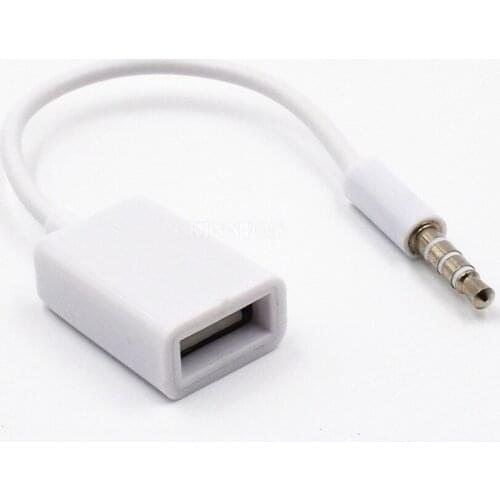 1000Pcs/Lot New 3.5mm Male AUX Audio Plug Jack To USB 2.0 Female Converter Cable Cord Car MP3 For Car