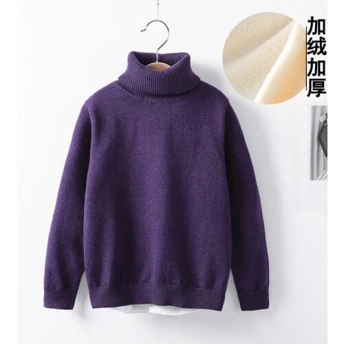 2020 New Year pullover For ChildrenS Knitted Clothes High Collar plush Sweater For Boys Winter Tops 2 To 3 4 5 6 7 8 9 12 Years