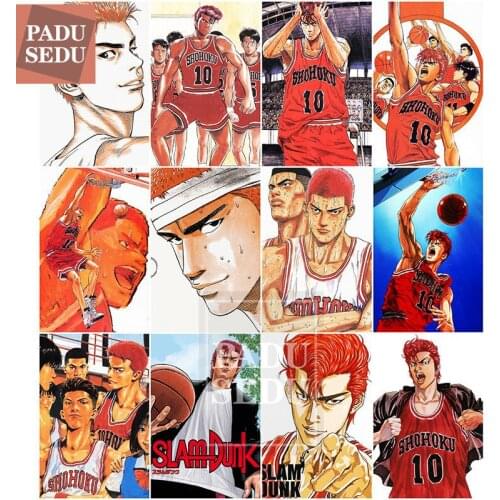 3D Cartoon Poster DIY Diamond Painting Cross Stitch Slam Dunk Hanamichi Sakuragi Full Round Diamond Mosaic Embroidery Decor Room