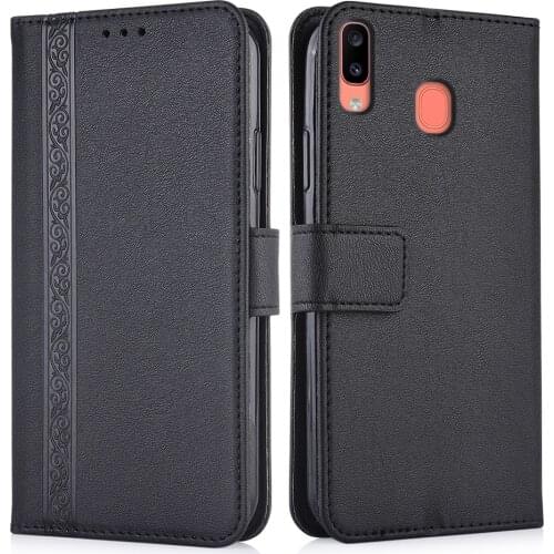 3d Embossed Leather Case for Samsung Galaxy A40 A405 A405F SM-A405FN SM-A405F Back Cover Wallet Case With Card Pocket