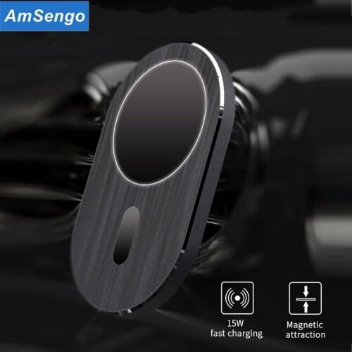 Amsengo For Magnetic iPhone 12Pro Max mini Wireless Car Charger Mount Magnet Qi Fast Charging Wireless Charger Car Phone Holder