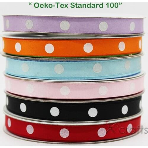 9 MM Satin Printed Polka 1 Dot Ribbon Wedding Decoration DIY Tape Gift Handmade Bow Hair Accessories