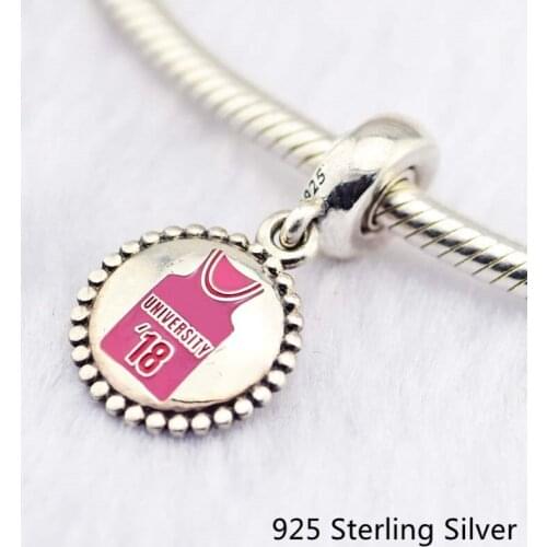 CKK 925 Sterling Silver Basketball Clothes University ' 18 Charms Original Beads Jewelry Fits For Bracelets