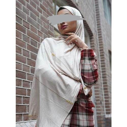 D31 2020 New Muslim Fashion Cotton Jersey Hijab Women Headscarf Wrap Scarf Islamic Turban Head Shawls