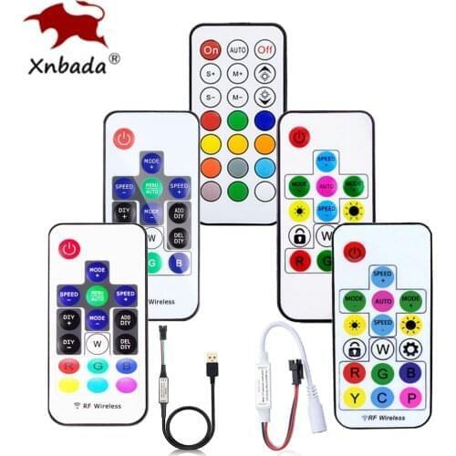 DC5-24V WS2811 WS2812B Led Pixels Strip Light Controller USB/DC MINI 3Keys RF 14/17/21Keys Led Tape Remote Controller