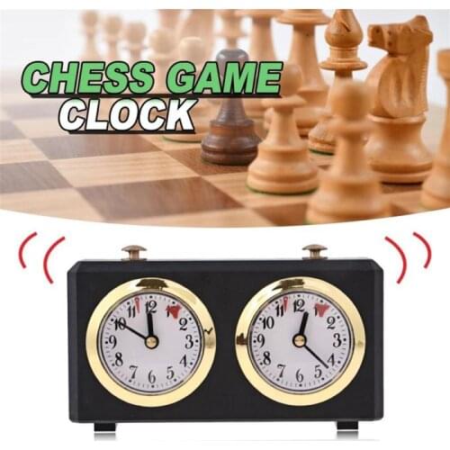 Wooden Retro Analog Chess Clock Timer Gift Wind Up Mechanical Chess Clock for Board Games No Battery Needed