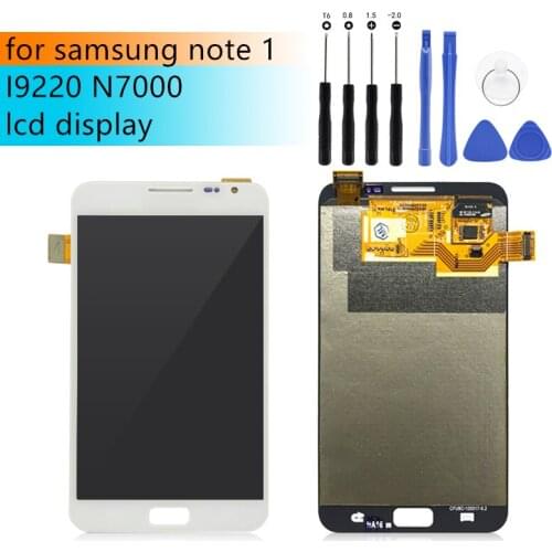 Good quality super amoled lcd display with frame for samsung note 1 I9220 N7000 lcd display replacement parts free shipping
