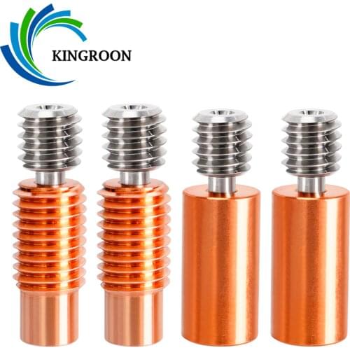 KINGROON 10pcs E3D throat All-Metal Copper V6 Throat Hotend Heater Block For Prusa i3 MK3 For 1.75MM Filament 3D Printer Part