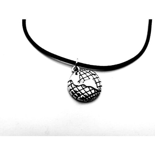 Outline Globe World Map Pendant Necklace Travel Global Planet Earth Leather Rope Necklaces Personality Graduation Gifts jewelry