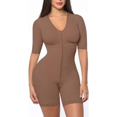Women Post Liposuction Shaper Postpartum Recovery Shapewear Flatten Abdomen Fajas Colombianas Zipper Bodysuit