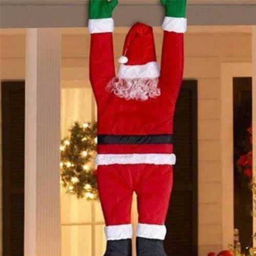 Creative Christmas Santa Clause Hanging Pendant Door Window Climbing Ornament Party Home Decor