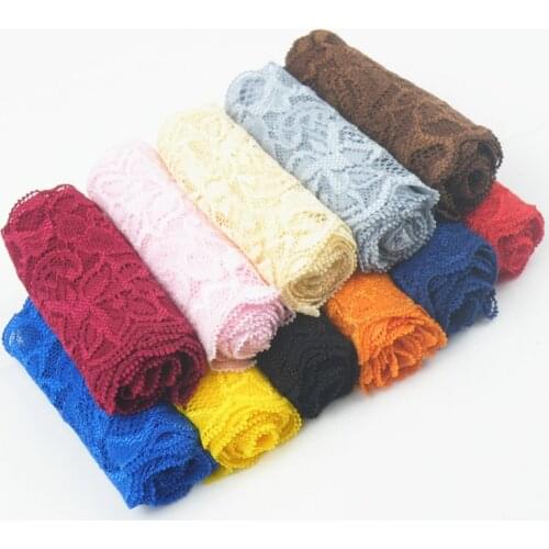 8cm Soft Elastic Spandex Lace Trim Fabric Ribbons Tape DIY Clothing Underwear Accessories Wedding Decoration White Lace Trimming