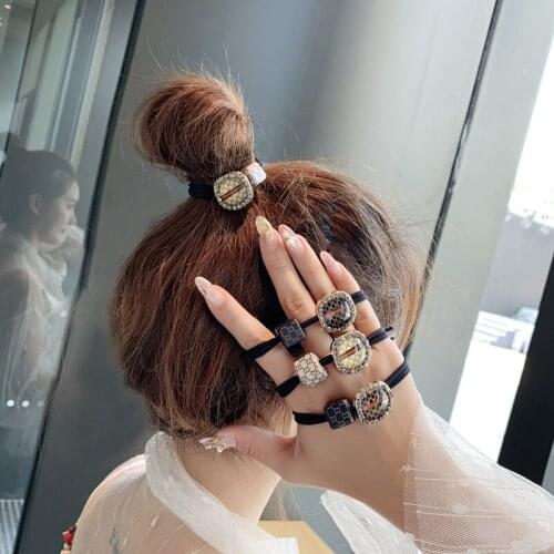 Korean Style Fashion Hot Selling Hair Band Thick High Elastic Wide Hair Rope New Arrive Bracelet Women Girls Student Hair Rings
