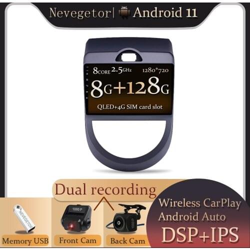 Android 11.0 Auto Radio 9" Car Multimedia Player Stereo For For Kia Soul AM 2008-2011 GPS Navigation