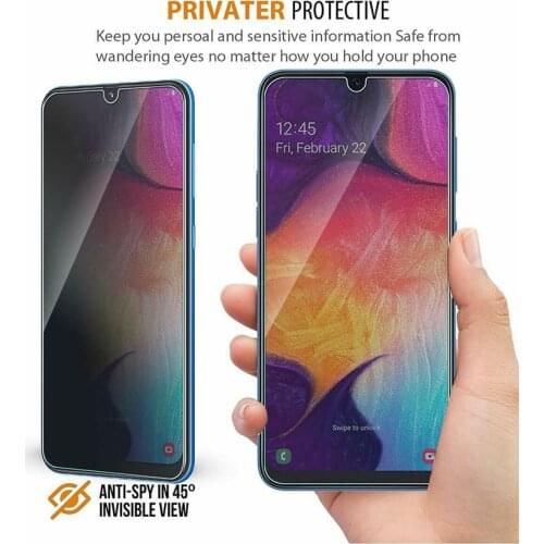 New 0.26mm 2.5D 9H Round Edges Ballistic Privacy Anti-Spy Tempered Glass Screen Protector For Samsung Galaxy A10 A50 A70