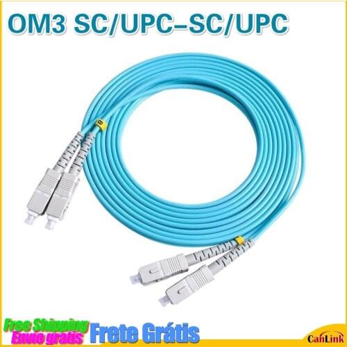 OM3 SC/UPC-SC/UPC 5pcs/lot Multi-Mode OM3 Fiber Cable Multimode Duplex Fiber Optical Jumper Patch Cord 3M 5M 10M 15M