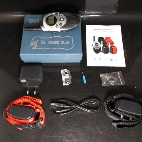 Dog Training Collar 1000M Waterproof Rechargeable LCD Remote Control Electronic Vibration Shock Beeper Collar for 2 dogs