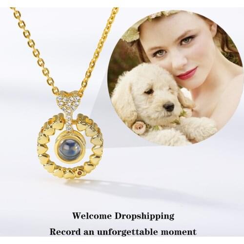 Customized Pet Photo Projection Necklace For Cats And Puppies Various Pet Photo Pendants Memory Jewelry 2021dropshipping Item