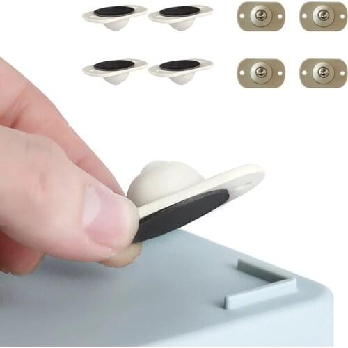 4Pcs Caster Pulley 360 Degrees Universal Wheel Sticky Low-noise No-Scratches Storage Box Roller,Stainless Steel/Plastic Pulley