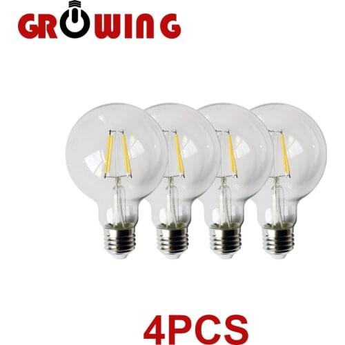 4pcs/lot Chrismas Hot Size Filament Bulb G80 E27 6w 4000kbombillas 220v-240v Chrismas Decor Vintage Lamp Home Decoration
