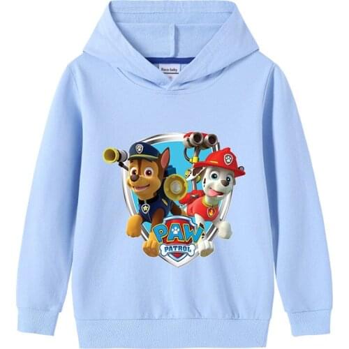 PAW PATROL Baby Girl Hooded Sweatshirts Cotton Toddler Kids Pullover Tops Casual Children Sportswear