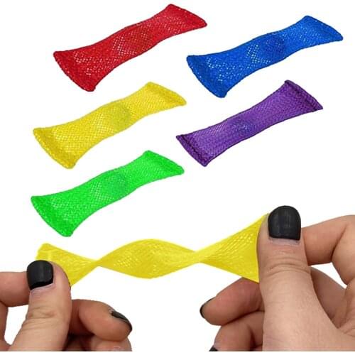 Sensory Toys Marbles Ball Autism ADHD Anxiety Therapy Toys Stress Relief Hand Fidget Toys Braided Mesh Easy Bend With Marble