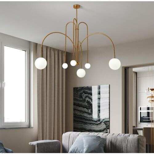 Nordic spherical living room hall chandelier personality creative dining room lighting post modern study model room lighting