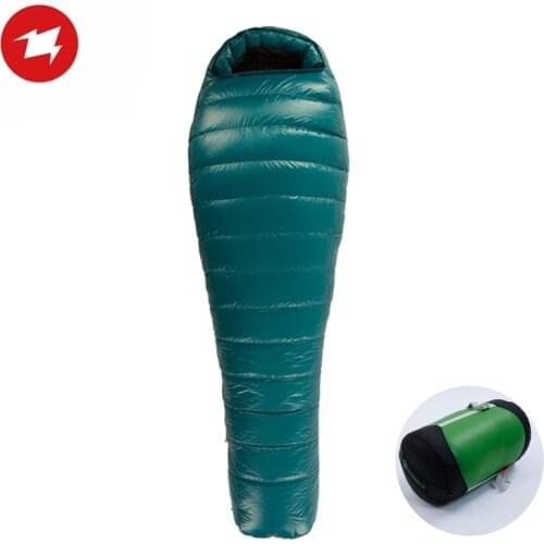 AEGISMAX M3 Long 210CMx82cm Adult Outdoor Camping Mummy Three Season 800FP White Goose Down Sleeping Bag