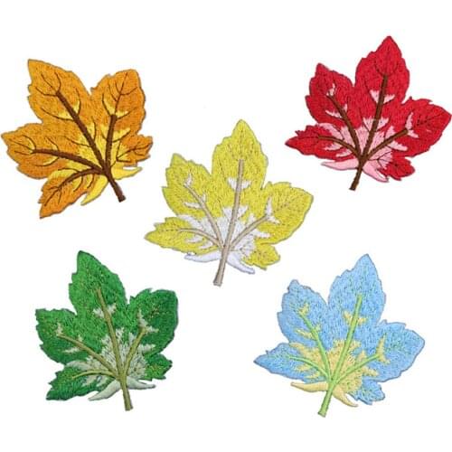 Fabric Embroidered Maple leaf Patch Cap Clothes Stickers Bag Sew Iron On Applique DIY Apparel Sewing Clothing Accessories BU202