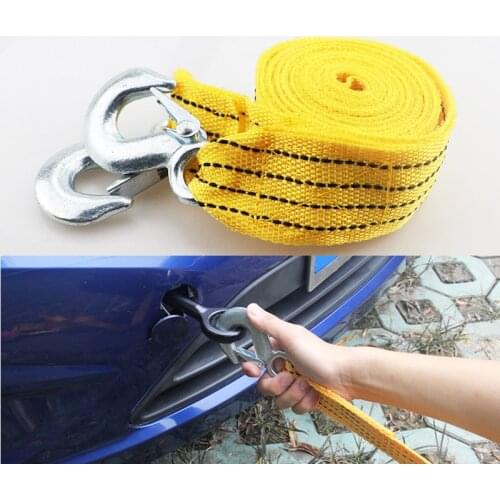 3Ton 4m Car Towing Rope Tow Cable Strap Towing Pull Rope with Hooks For Automobile Outdoor emergency