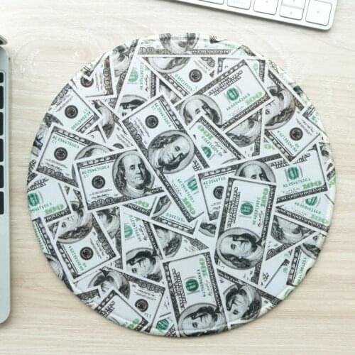 4mm thicken USD US dollar pattern Waterproof Circle Round Lockrand Gaming Working Personalized Mouse Mice Pad Mat