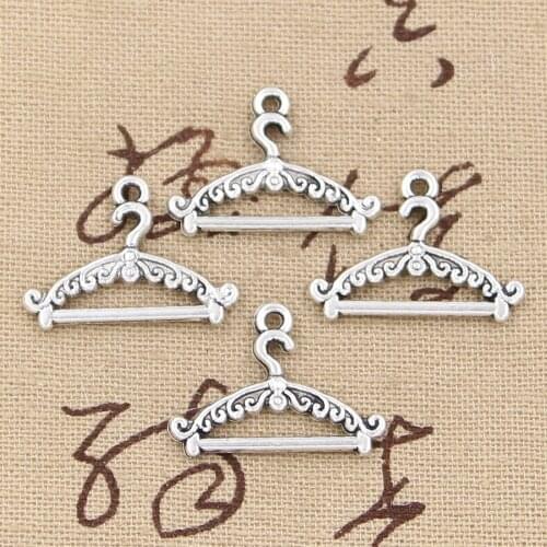 25pcs Charms Hanger Clothes Stand 24x17mm Handmade Pendant Making fit,Vintage Tibetan Bronze Silver color,DIY For Necklace