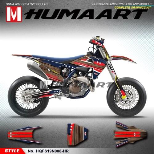 HUMAART Dirt Bike Graphics Vinyl Sticker Kit for Husqvarna FS TC FC TX FX TE FE 125 150i 250 250i 300 300i 350 450 501 2019 202