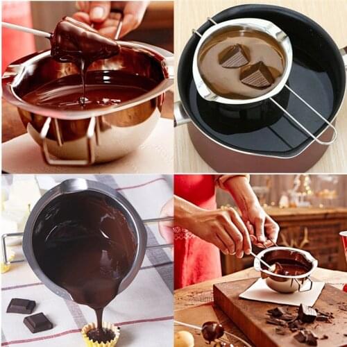 High Quality Stainless Steel Chocolate&Milk&Honey&Butter Melting Pot Furnace Heated Bowl with Handle Baking Pastry Kitchen Tools
